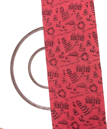 Pink Colour Object Digital Printed Pure Muslin Fabric